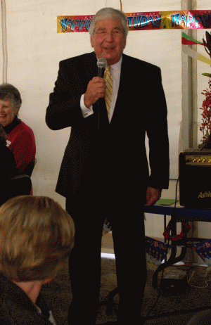 Septuagenarian Colin Edwards, MD of GIP Automotive Products, celebrating his birthday.